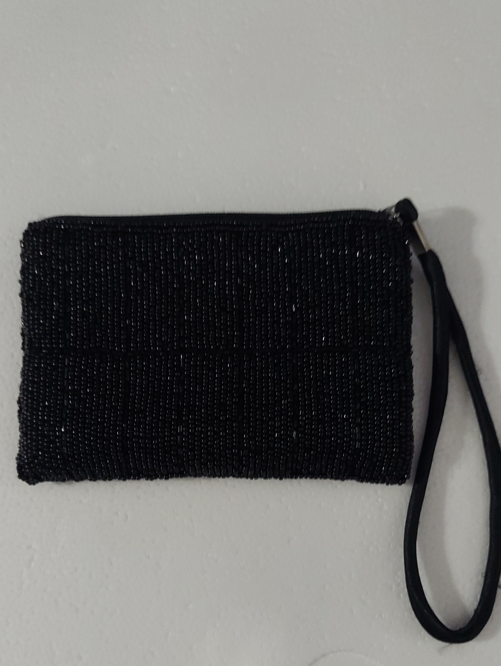 Black Beaded Wristlet Clutch - [Brand Not Visible]